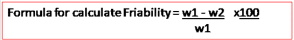 friability test formula/ equation