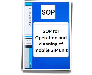 SOP for Operation and cleaning of mobile SIP unit