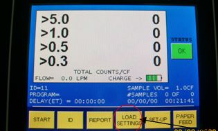 Particle counter Load setting