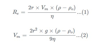 Elutriation Method, Stokes' law equation