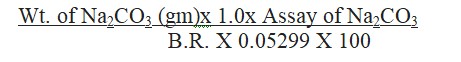 Calculate the assay of Na2CO3 using the formula