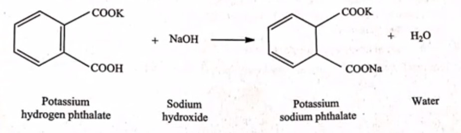 Chemical Reaction Preparation and Standardization of 0.1 M Sodium Hydroxide (NaOH)
