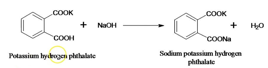 chemical reaction between potassium hydrogen phthalate+ naoh