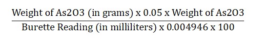 formula for How to Calculate 0.05 M Iodine Solution