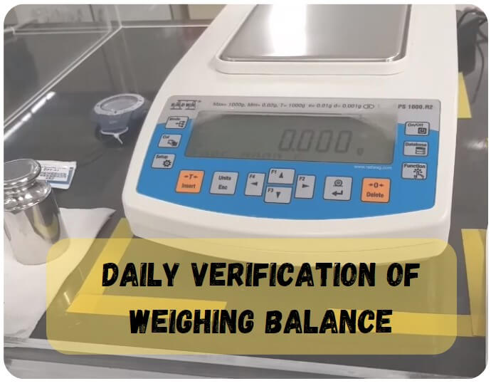 Daily Verification of Weighing balance