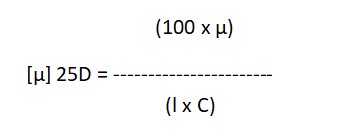 formula for calculating Polarimeter reading