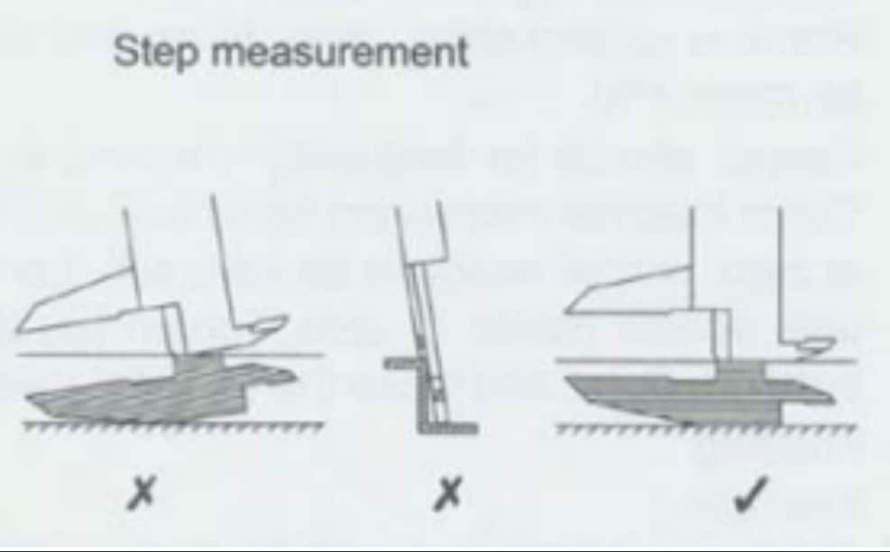 Vernier caliper step measurements ponts