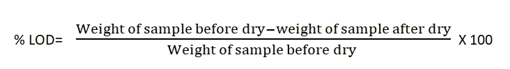 The formula for %age LOD check