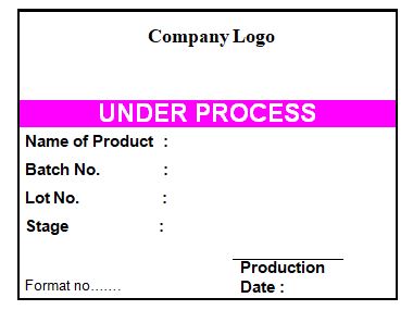 under process status label