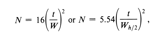 column efficiency formula