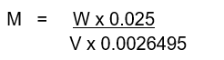 Calculating formula for Preparation and Standardization of 0.025 M Sulphuric Acid Solution